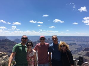 Our first stop was the Grand Canyon...very windy that day 8/9/'16. #wearefivetoday