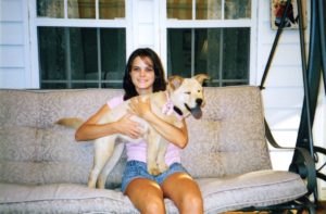 Lizabeth with Kodi - late summer2005! Kodi showing off that purple tongue....cutie! Now 11 years old!