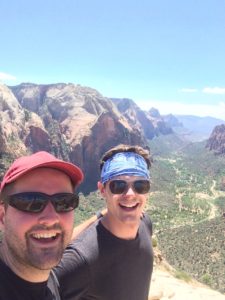 These two hiked the "Angels Landing" hike, over 5000 feet high.